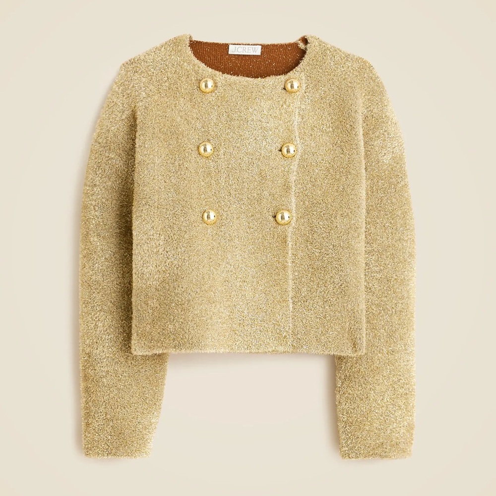 NEW J. Crew womens M Medium oversized double faced metallic gold jacket NWT $168